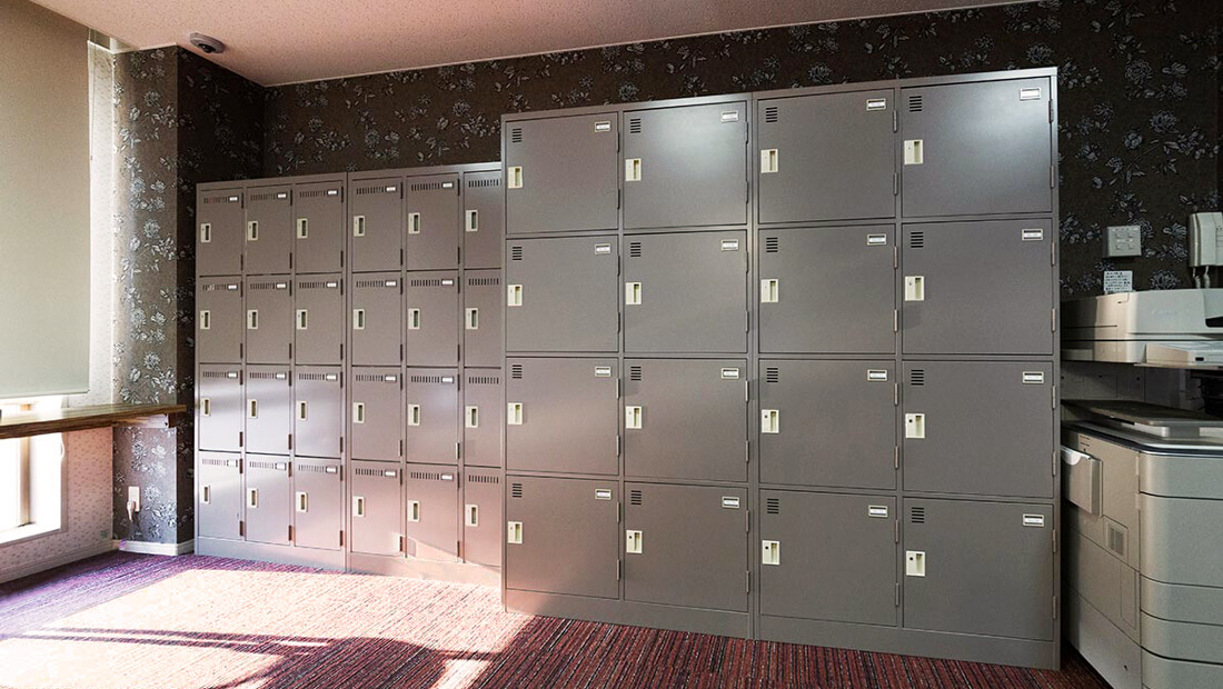 大中小3サイズの専用ロッカー