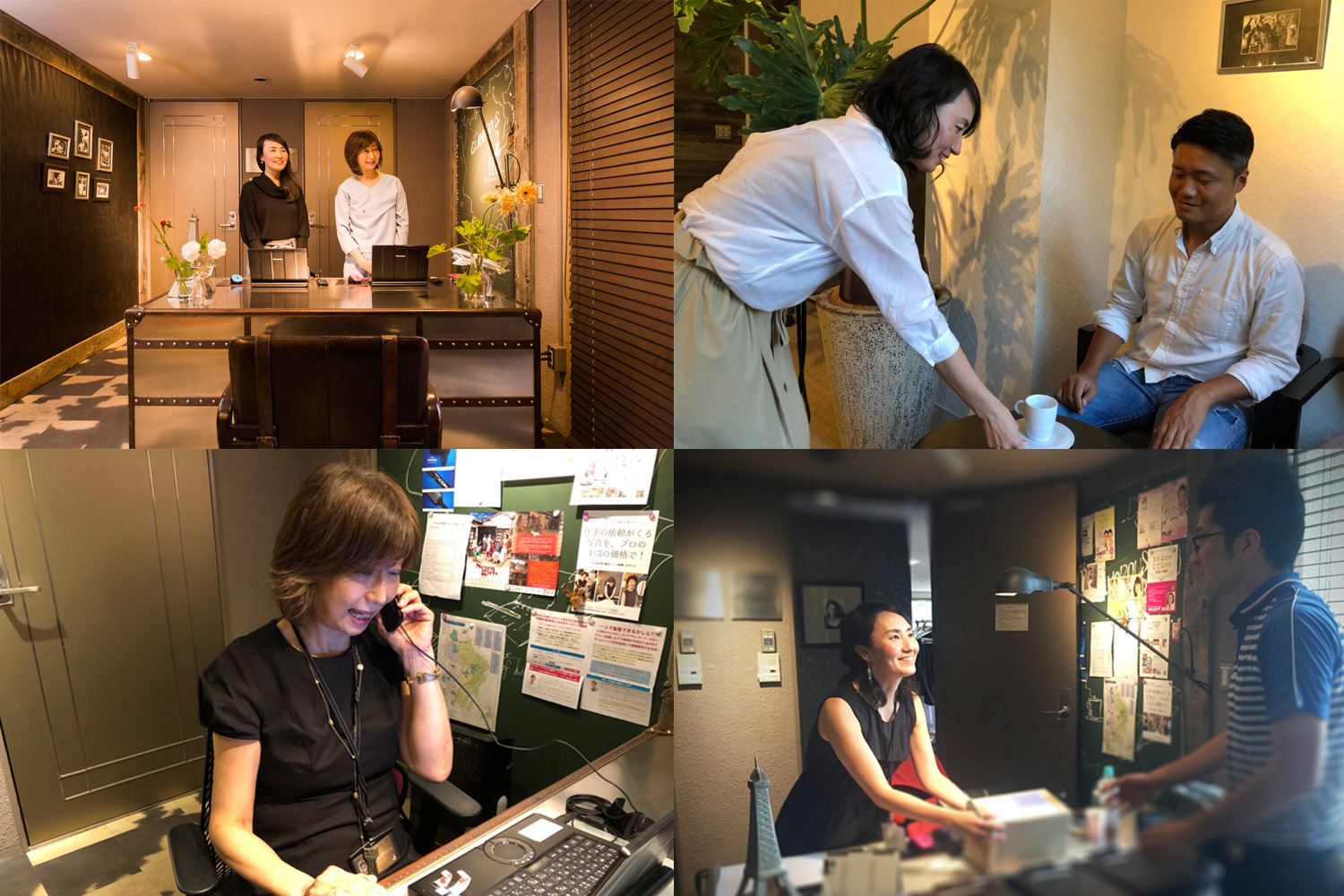 チェックインカウンターでありコンシェルジュでもあるんです。“グラマラスエイチ麻布広尾”のレセプションは、会員様と、ゲストのためにスタンバイしています。